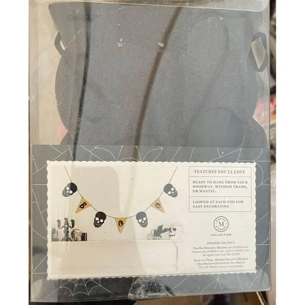 Martha Stewart Boo Paper Skull Halloween Garland